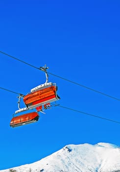 Ski lift in High Tatra Mountains, Slovakia