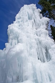 Man made ice waterfall