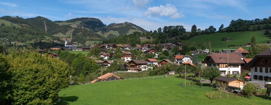 Charmey village is near Gruyères village in the Fribourg zone, Switzerland