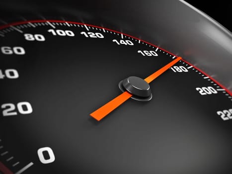 Speed gauge showing 180