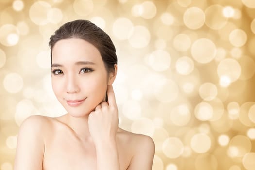 Asian glamour of beauty face, closeup portrait.