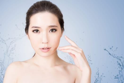 Asian glamour of beauty face, closeup portrait.