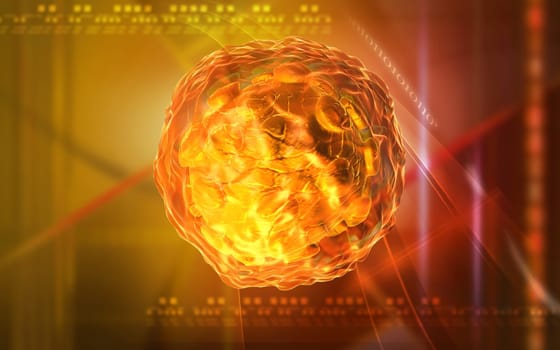 Digital illustration of Polio virus in colour background