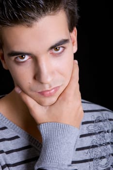 young casual man portrait, studio picture