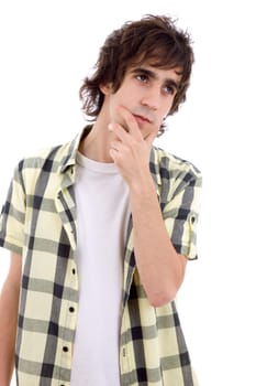 casual young man portrait, isolated on white