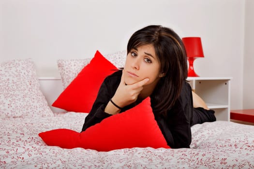 young beautiful sensual woman in bed