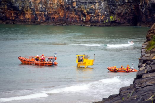 Ballybunion Sea & Cliff Rescue Service at ballybunion cliffs castle and beach of  county kerry ireland