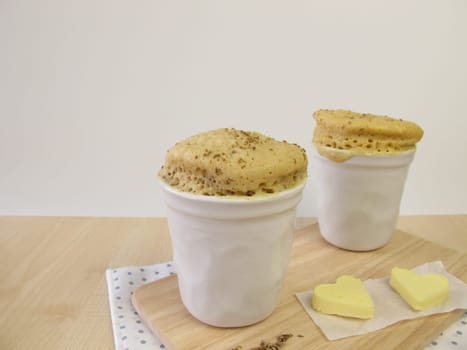 Mug Cake with anise and butter hearts