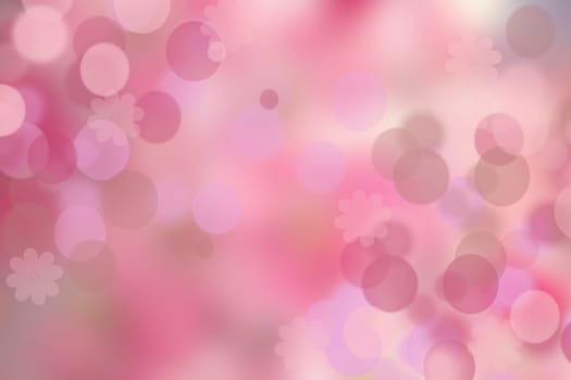 Abstract blurred vivid spring summer light delicate pastel pink bokeh background texture with bright soft color cherry blossoms and flowers. Card concept. Beautiful backdrop illustration. Mothers day.