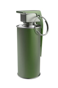 Smoke grenade on white background