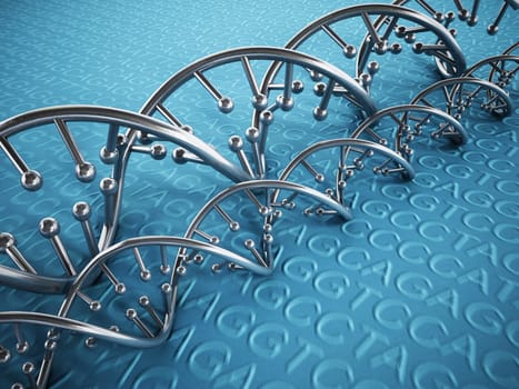 DNA strands background with blue color tones.