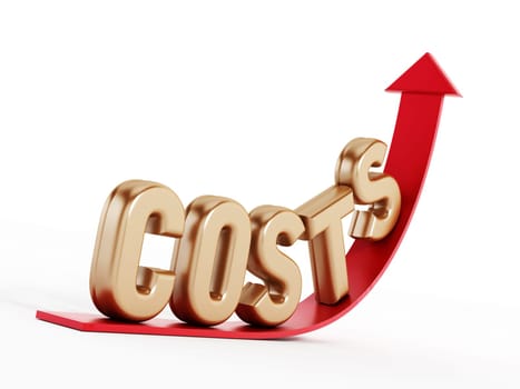 Rising costs text on the arrow