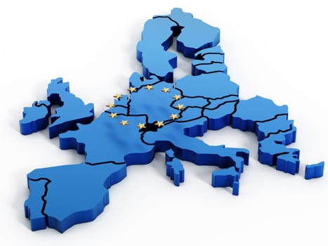 Europe map isolated on white background