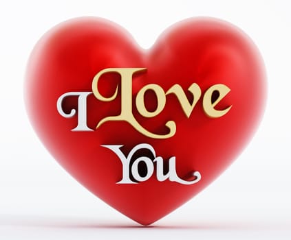 Red heart with I love you text