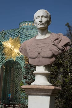Bust of a Roman in Sans Souci Park in front of the palace
