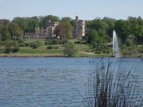 The Babelsberg Palace at the Tiefen See in Potsdam
