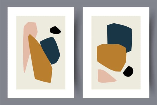 Abstract vector wall art background. Minimalistic abstract wall art background for print. Scandinavian vector style.
