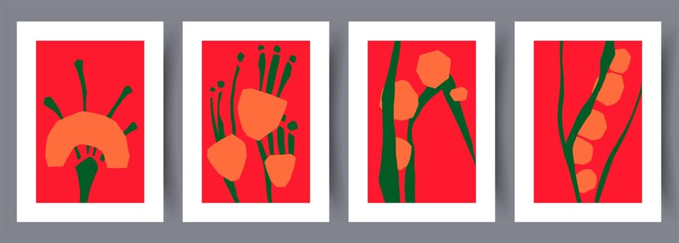 Printable wall art vector poster set vector. Vector illustrationPrintable wall art vector poster set. Hand drawn minimalism design for scandinavian interior.