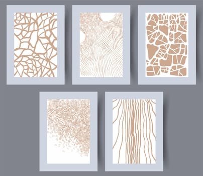 Printable wall art vector poster set. Hand drawn minimalism design for scandinavian interior.