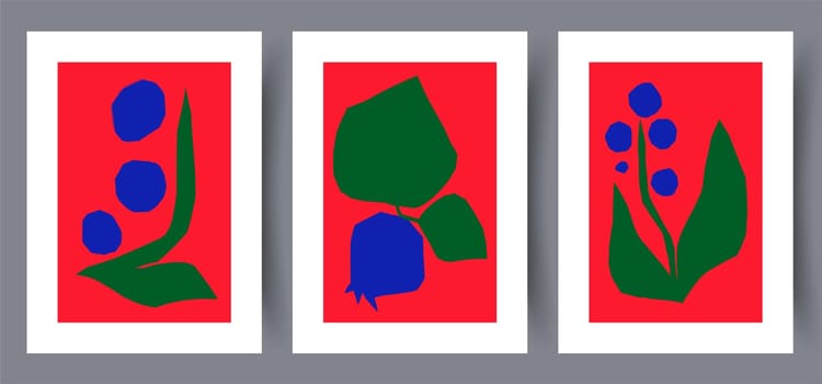 Printable wall art vector poster set vector. Vector illustrationPrintable wall art vector poster set. Hand drawn minimalism design for scandinavian interior.