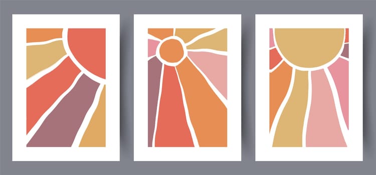 Scandinavian abstract vector print set. Minimalistic abstract wall art background for print. Scandinavian vector style.