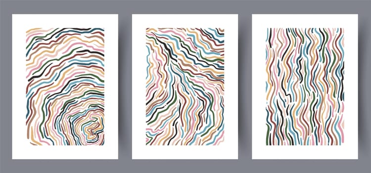 Printable wall art vector poster set vector. Vector illustrationPrintable wall art vector poster set. Hand drawn minimalism design for scandinavian interior.