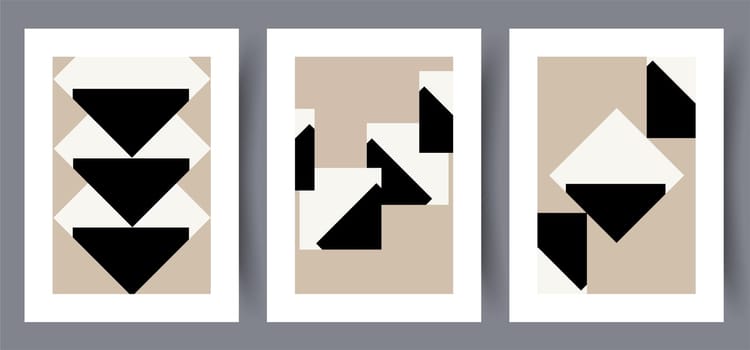 Printable wall art vector poster set vector. Vector illustrationPrintable wall art vector poster set. Hand drawn minimalism design for scandinavian interior.