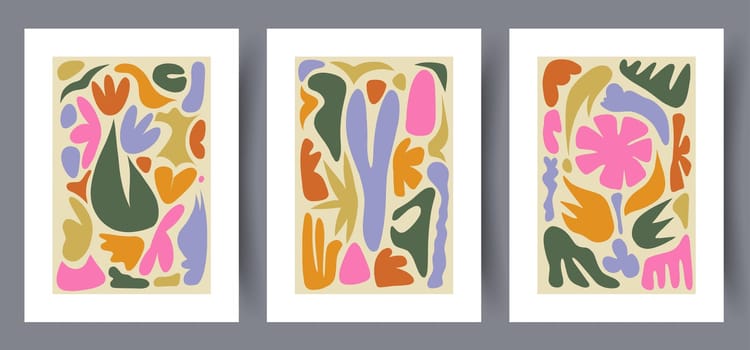 Printable wall art vector poster set vector. Vector illustrationPrintable wall art vector poster set. Hand drawn minimalism design for scandinavian interior.