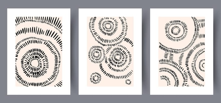 Printable wall art vector poster set. Scandinavian abstract vector print set for modern interior. Printable poster design.