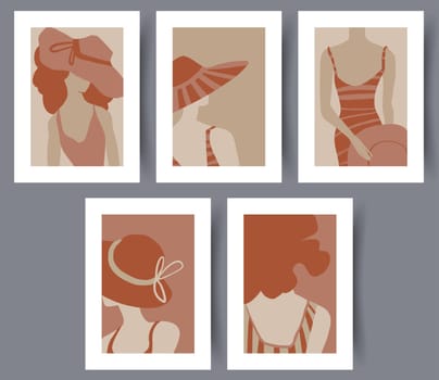 Printable wall art vector poster set. Scandinavian abstract vector print set for modern interior. Printable poster design.