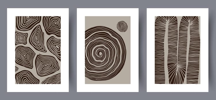 Printable wall art vector poster set. Scandinavian abstract vector print set for modern interior. Printable poster design.