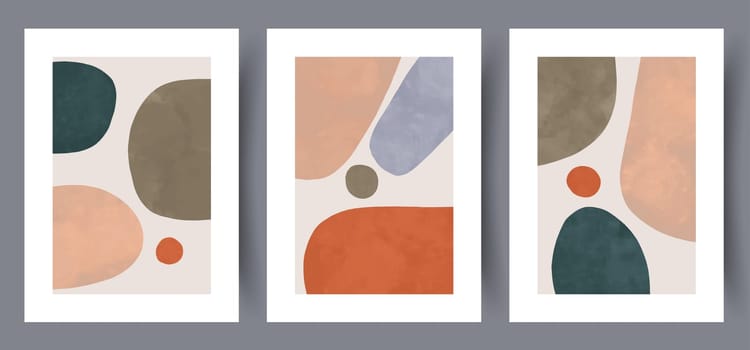 Printable wall art vector poster set. Scandinavian abstract vector print set for modern interior. Printable poster design.