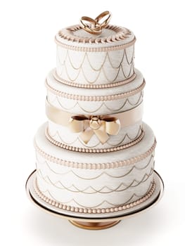 Wedding cake isolated on white background