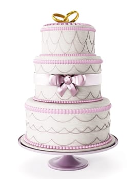 Wedding cake isolated on white background