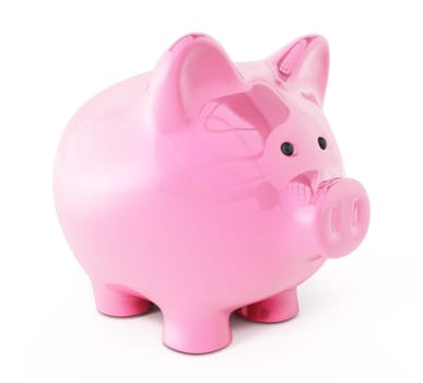 Piggy bank isolated on white background.