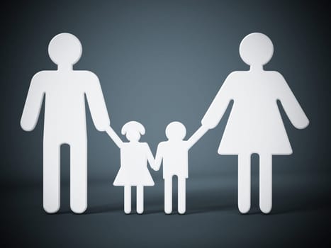 Family members holding hands on dark background