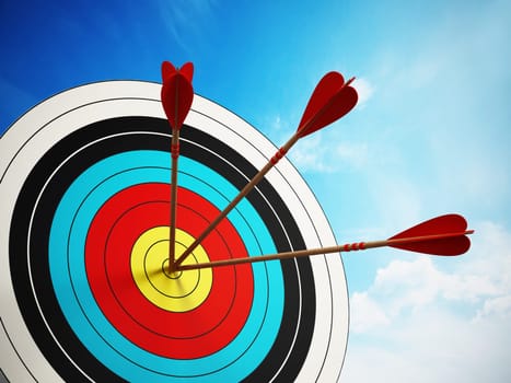 Three arrows at the center of the target.