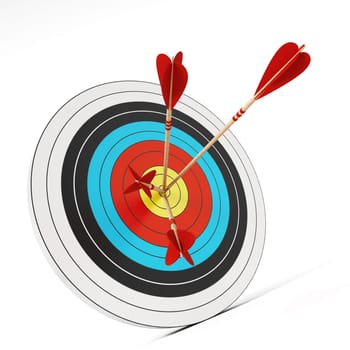 Three arrows at the center of the target.