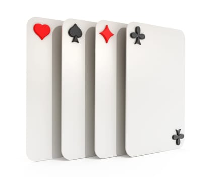 Playing cards set isolated on white background