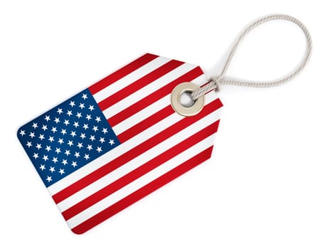 USA flag on isolated tag.