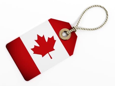 Canada flag on isolated tag.