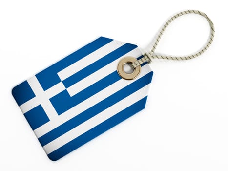 Greek flag on isolated tag.