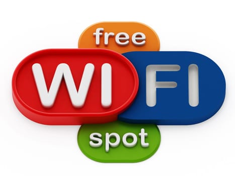 Free WiFi spot badge isolated on white background