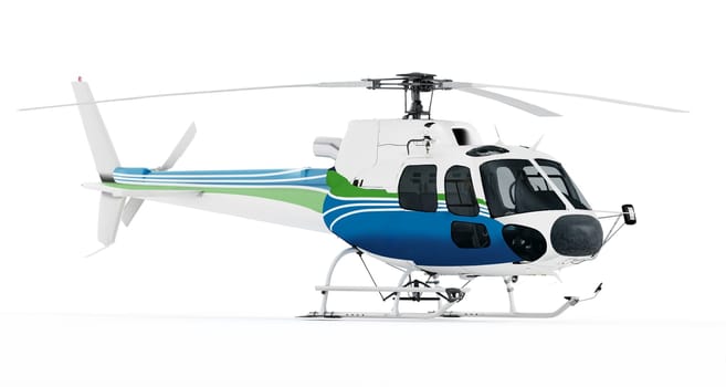 Helicopter isolated on white background.