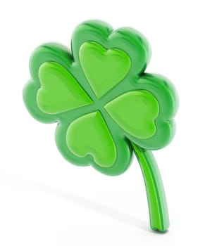 Four leaf clover isolated on white background