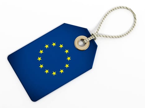 European Union's flag on isolated tag.