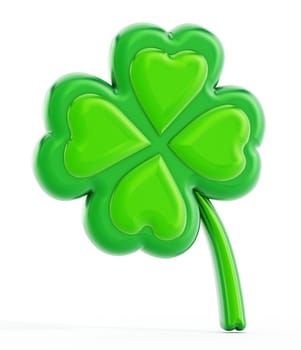 Four leaf clover isolated on white background