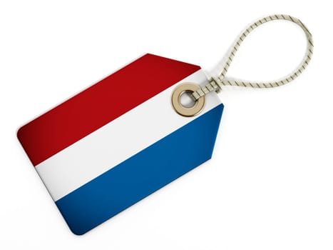 Dutch flag on isolated tag.