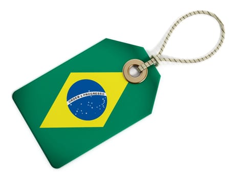 Brazillian flag on isolated tag.