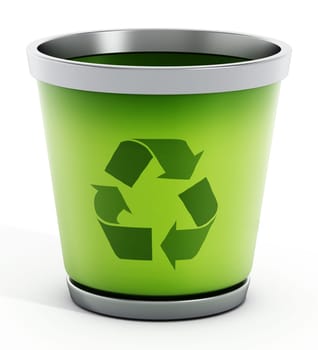 Recycle bin isolated on white background.